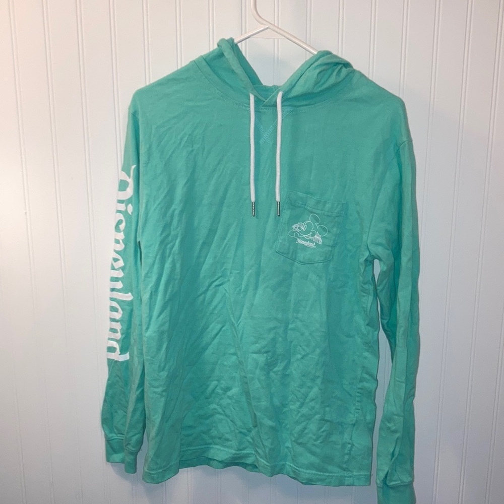 Disney parks Disneyland lightweight teal hoodie EUC